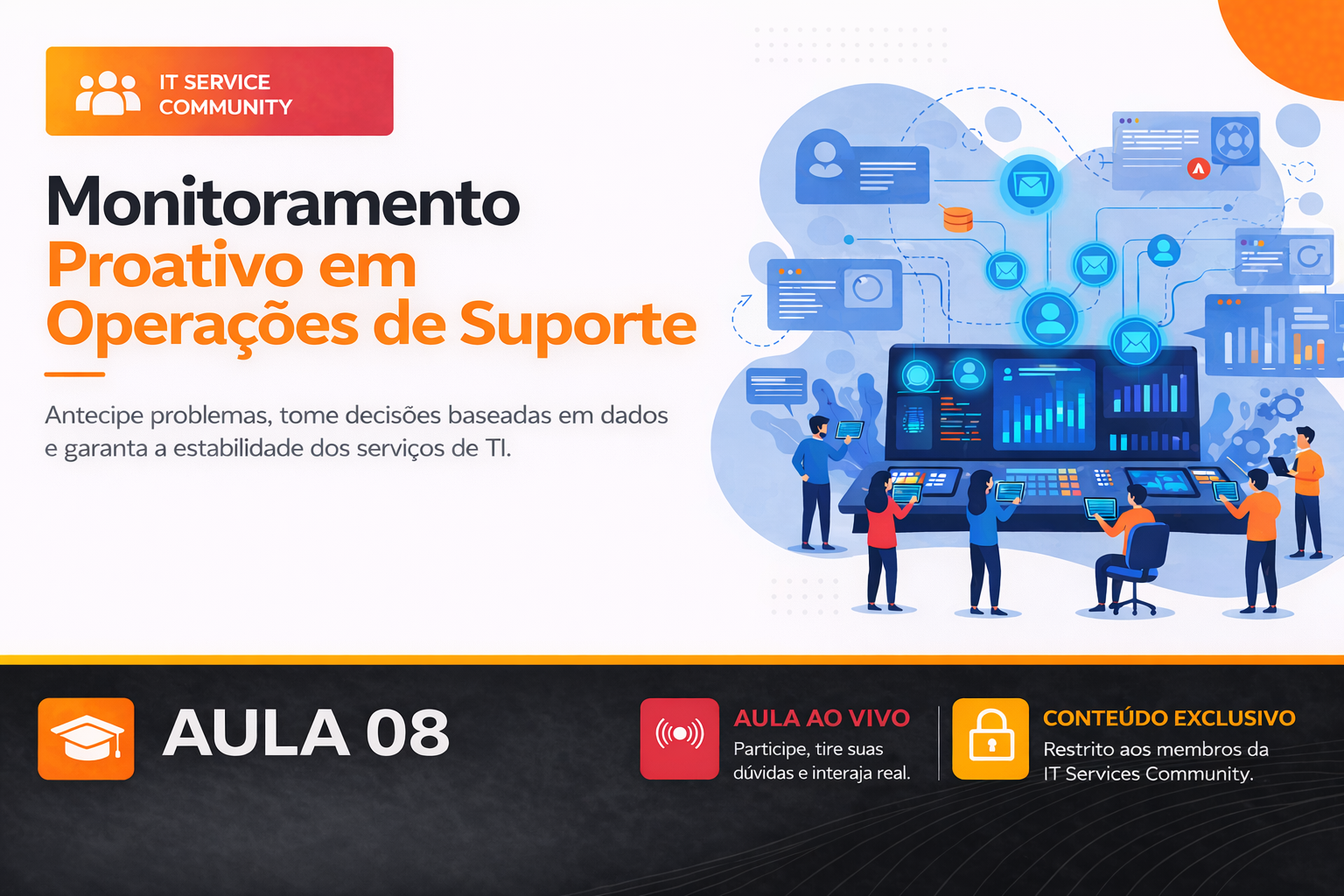 Criativo da Aula 08 - Monitoramento Proativo em Operações de Suporte